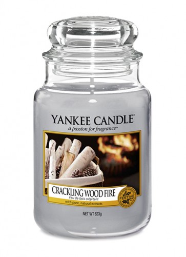 Yankee Candle Crackling Wood Fire Großes Classic Jar 